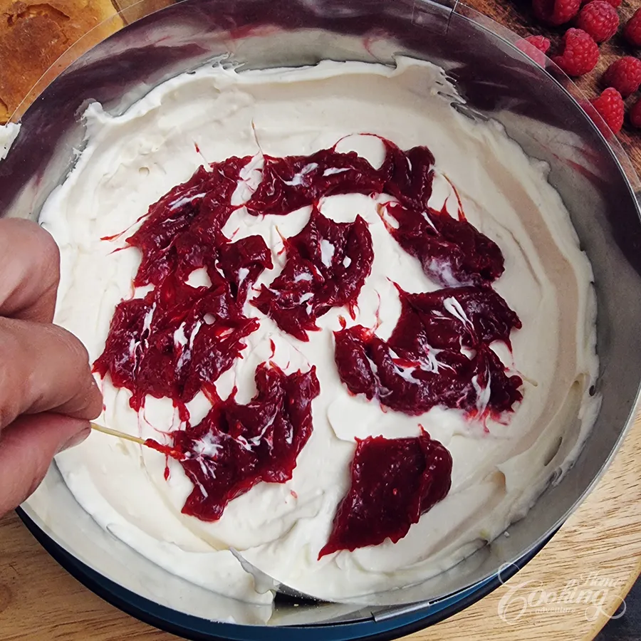 Raspberry Vanilla Custard Cake - step44