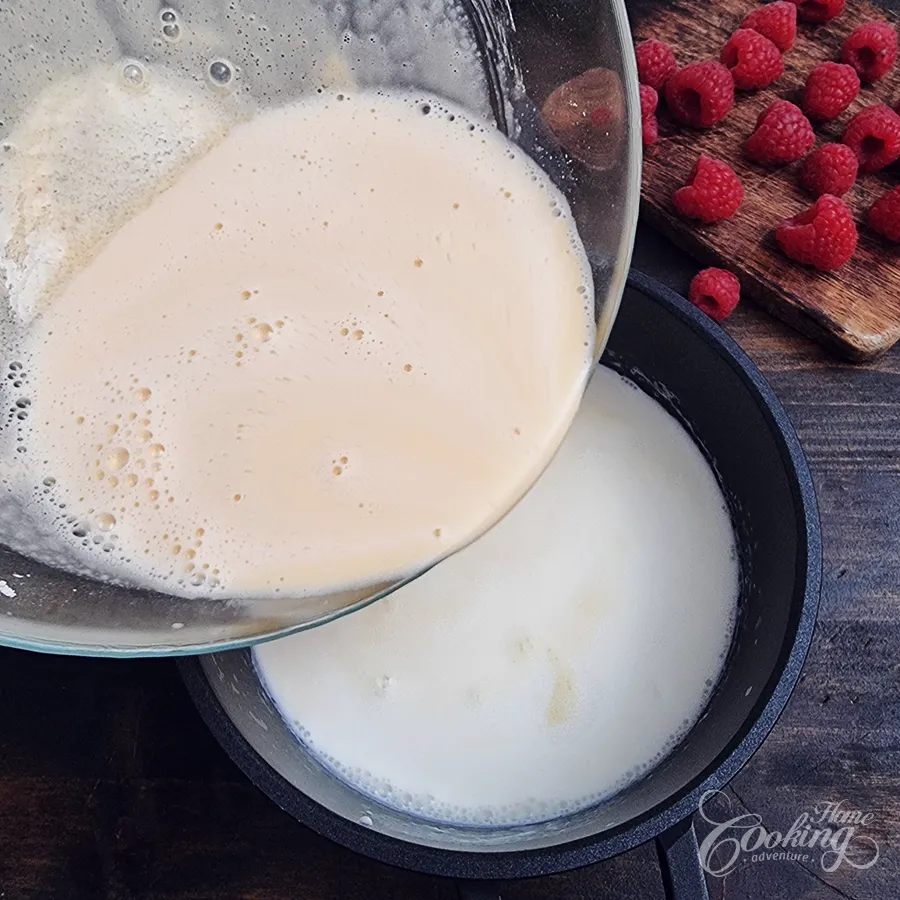 Raspberry Vanilla Custard Cake - step5