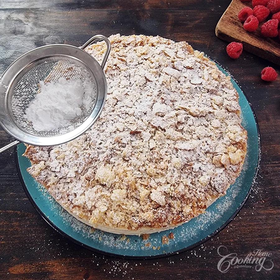 Raspberry Vanilla Custard Cake - step56