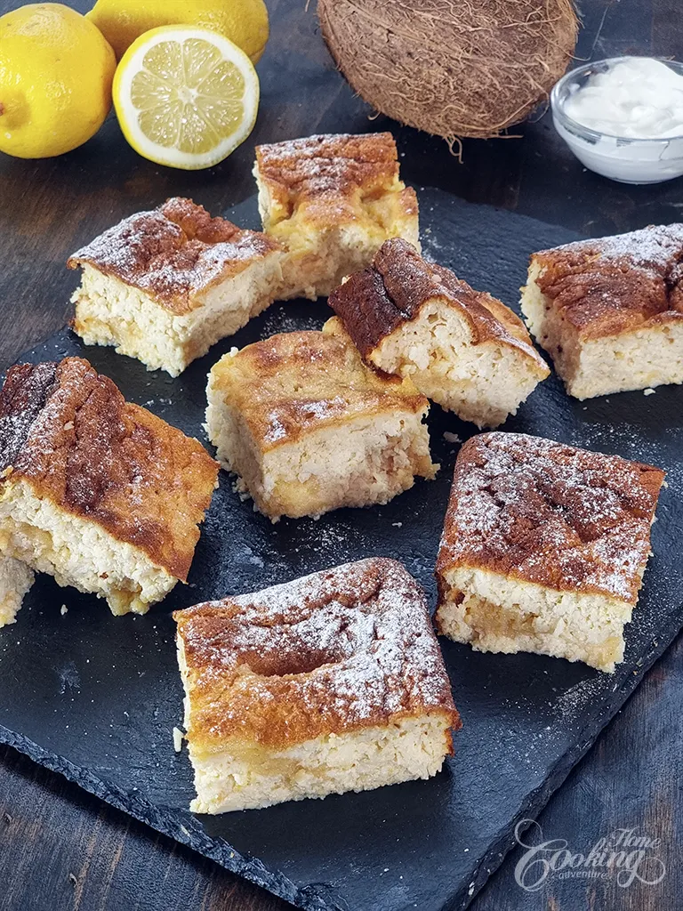 Lemon Coconut Yogurt Cake with lemon curd - Gluten-Free, No Refined Sugar
