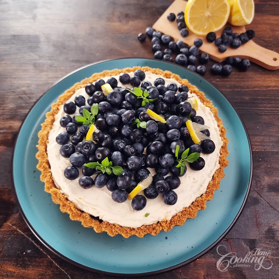 No-Bake Blueberry Lemon Tart - step29