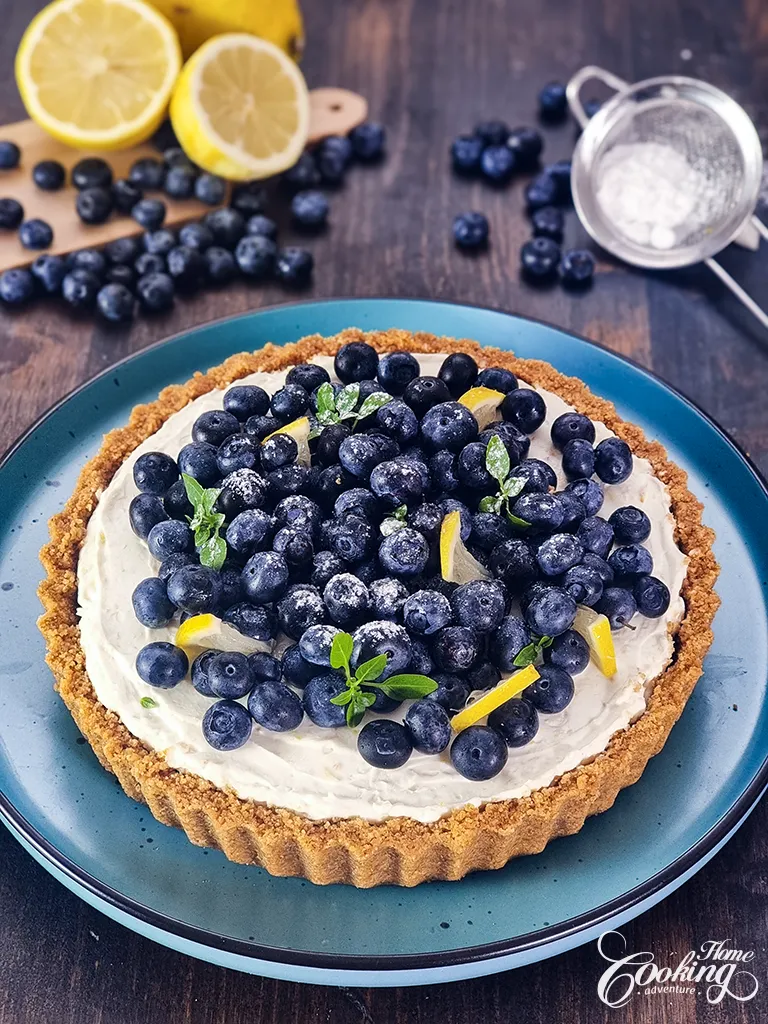 No-Bake Lemon Blueberry Tart with Mascarpone