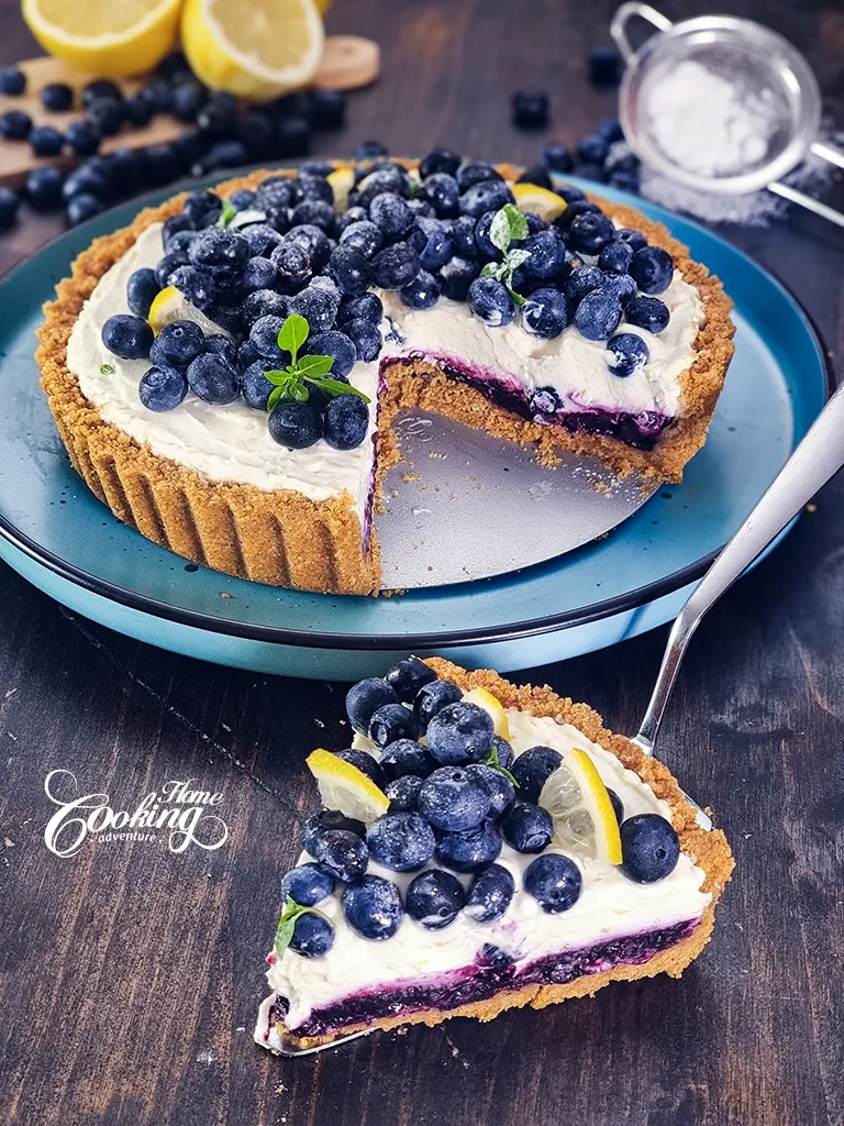 No-Bake Lemon Blueberry Tart with Mascarpone