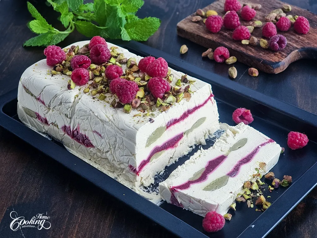 Pistachio Raspberry Semifreddo