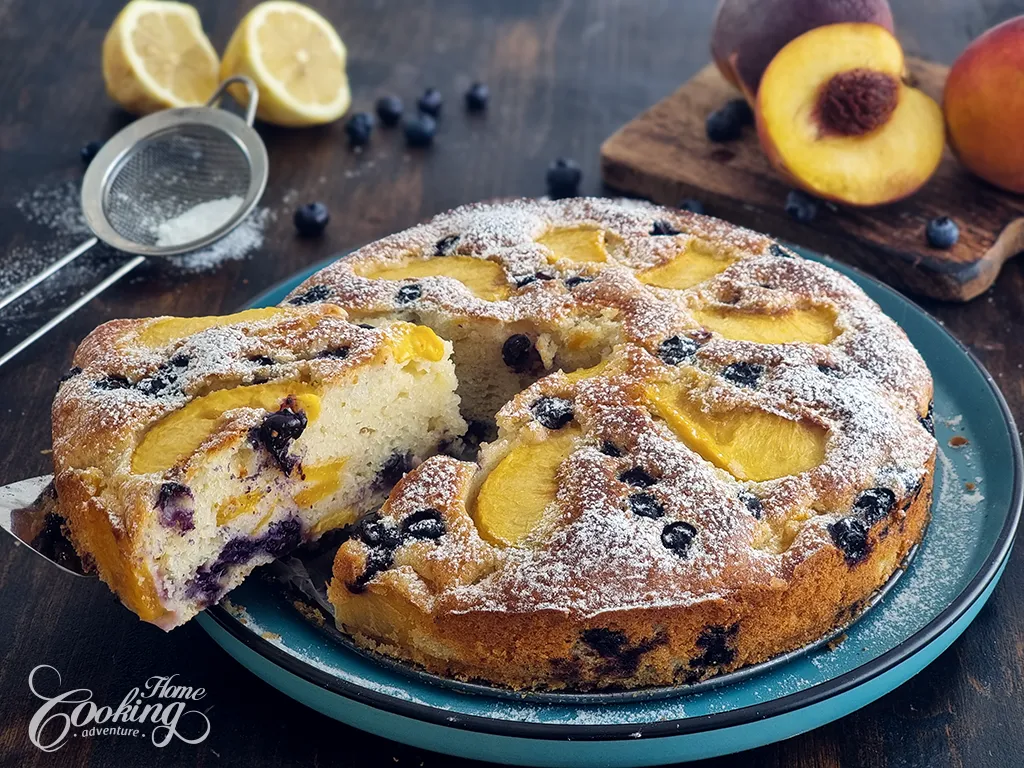 Easy Peach Blueberry Cake