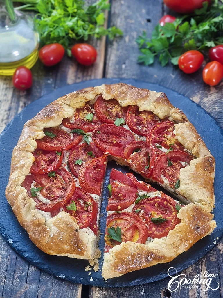 Tomato Galette with Ricotta and Pamesan