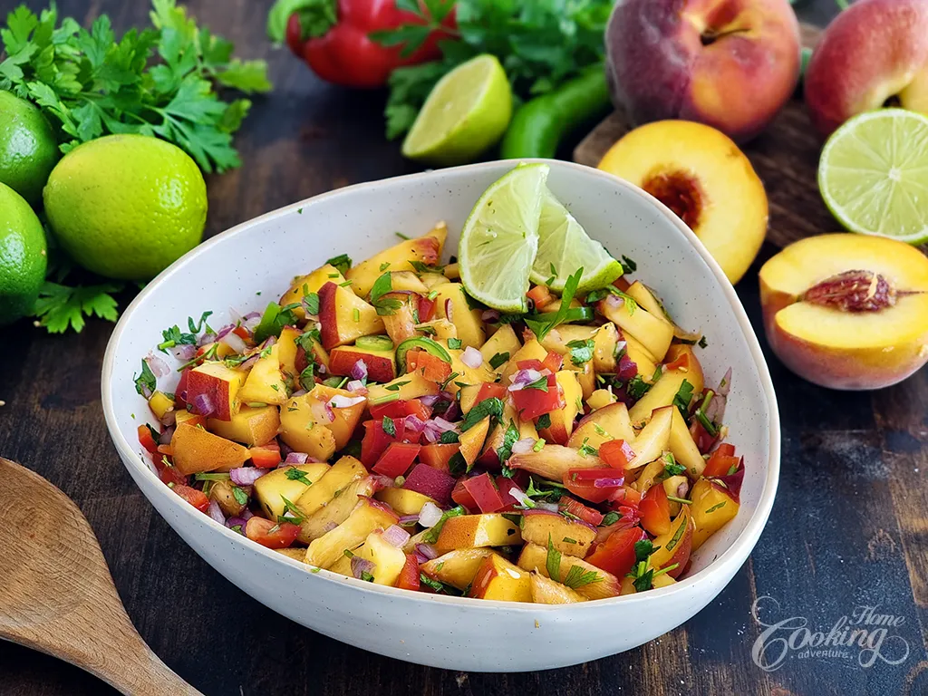 peach salsa -summer appetizer