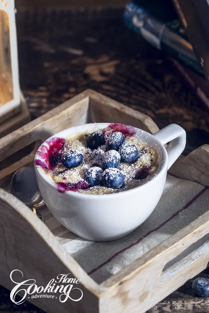 1 Minute - Blueberry Lemon Mug Cake vertical