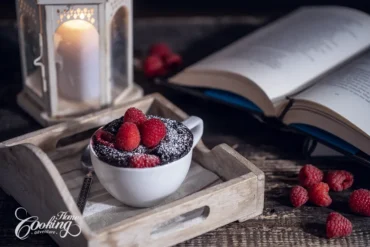 1 Minute – Chocolate Raspberry Mug Cake